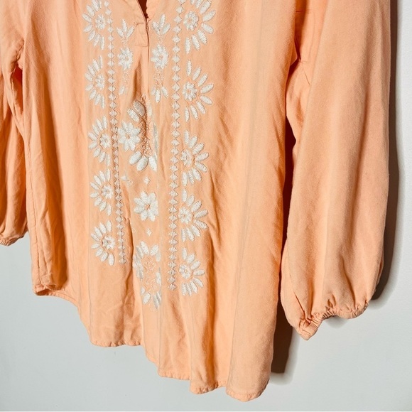 Garnet Hill Size XS Embroidered Popover Boho Blouse - Picture 5 of 6